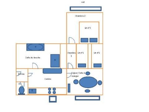 Apartment 4 persons - N°2 (through rooms)