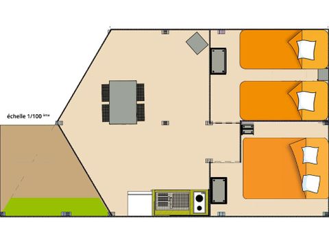 TENDA IN TELA E LEGNO 4 persone - Tenda Lodge 4P