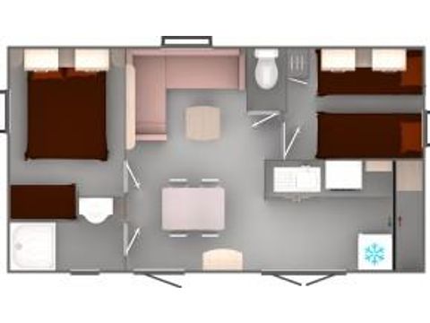 Mobile home 6 persons - COMFORT - Mobile-home Dune 30m² - 2 bedrooms 4/6 pers