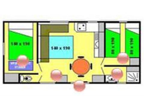 Mobile home 6 persons - ECO - Mobile-home Cordova 30 m² - 2 bedrooms 4/6 pers