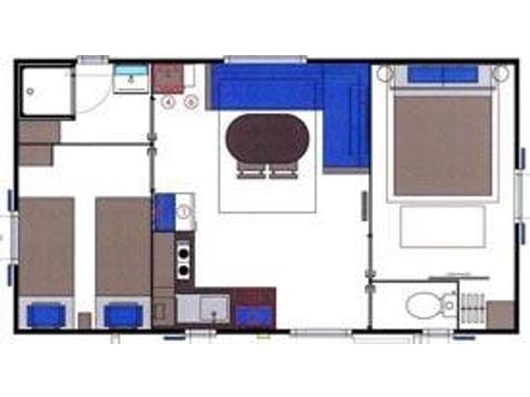 Mobile home 4 persons - CALIFORNIA DUO TV 2 bedrooms - TV Terrace 1/4 pers