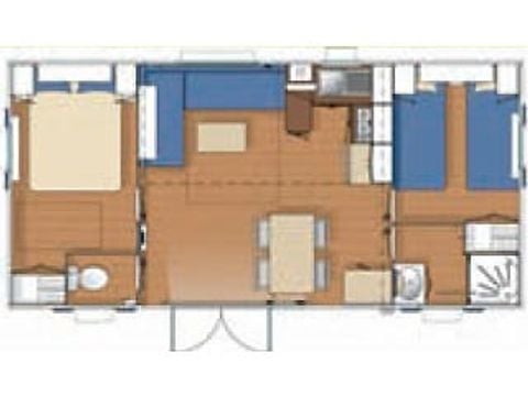 Mobilhome 4 personnes - MOBIL-HOME Classique 2 chambres - avec terrasse 1/4 pers