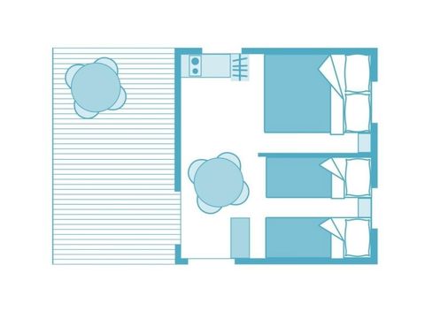 Bungalow de lona 4 personas - Bungalow de lona | 2 Dormitorios | 4 Pers. | Sin baño