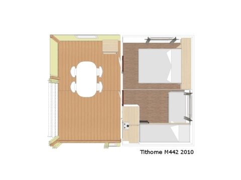 Canvas bungalow 4 persons - Tithome, without sanitary facilities
