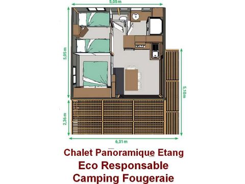 CHALET 5 people - Panoramique Etang - 2 bedrooms