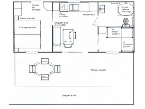 MOBILHOME 5 personnes - 2 chambres CONFORT PMR