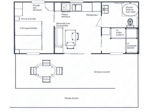 MOBILHOME 5 personas - 2 habitaciones CONFORT PMR