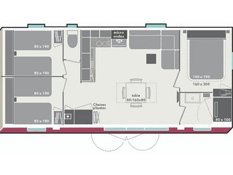 MOBILHOME 6 personnes - Family 3 chambres 6p