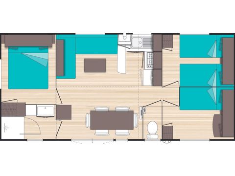 Mobile home 6 persons - Classic mobile home with covered terrace 3bed 6p