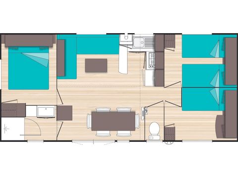 MOBILE HOME 6 people - Classic mobile home with covered terrace 3bed 6p