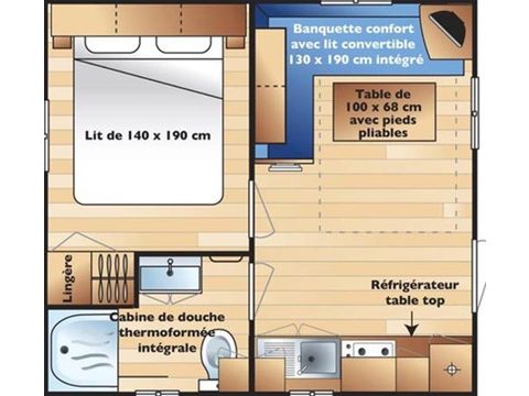 MOBILHOME 2 personnes - Mobil-home Eco 1ch 2 personnes