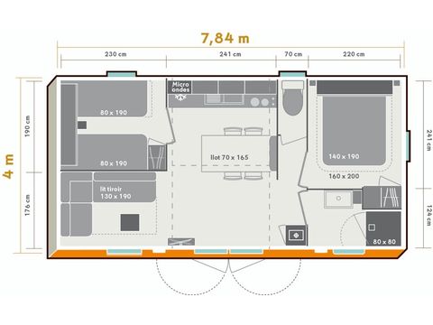 CASA MOBILE 4 persone - Casa mobile Confort+ 2 letti 4p