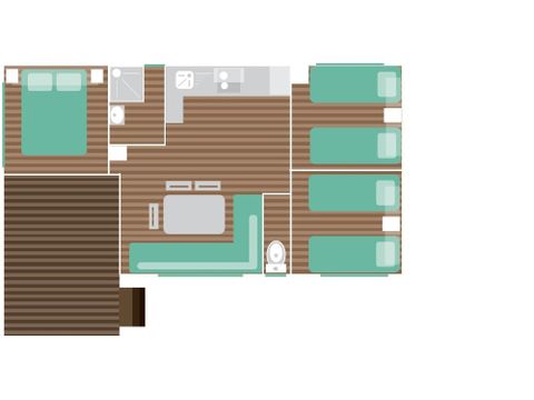 MOBILHOME 6 personnes - Mobil-home Classique terrasse semi-intégrée 3ch 6p