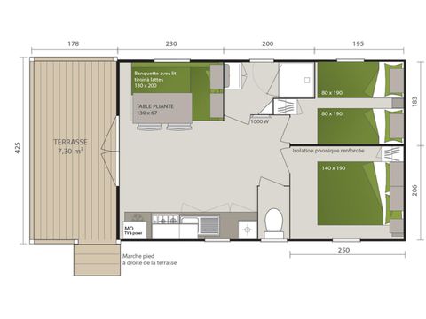 Mobile home 4 persons - Mobile-home Comfort 2bed 4p Bay