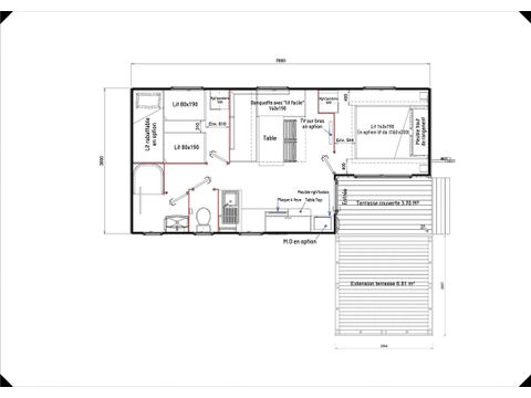 Mobile home 4 persons - Classic Mobile-home 2bed 4p semi-integrated terrace