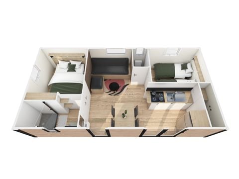 MOBILHOME 4 personas - Acogedora Casa Flor 29m² (2bed - 4 pers) + CLIM + TV + LV