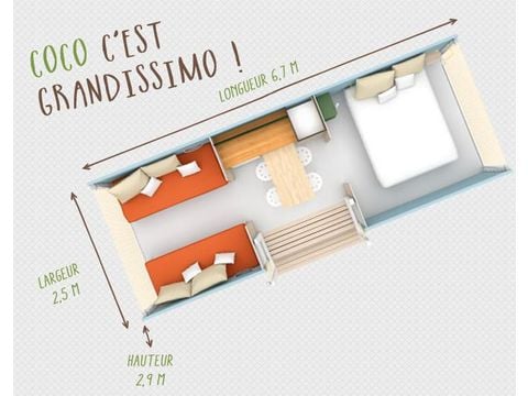 BUNGALOW TOILÉ 4 personnes - Coco Sweet (sans sanitaires)