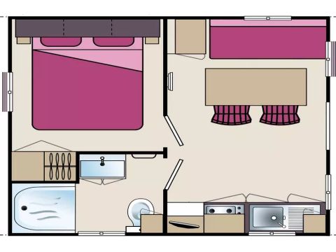 Mobilhome 2 personnes - Eco - 2 Pièces
