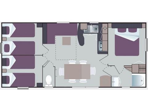 Mobilheim 8 Personen - Baltique - 3 Schlafzimmer + Schlafsofa