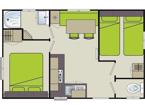 Mobilheim 4 Personen - Adria - 2 Zimmer