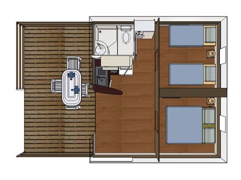 Safarizelt 5 Personen - Große Lodge 25m² (2 Schlafzimmer) 5 Pers.