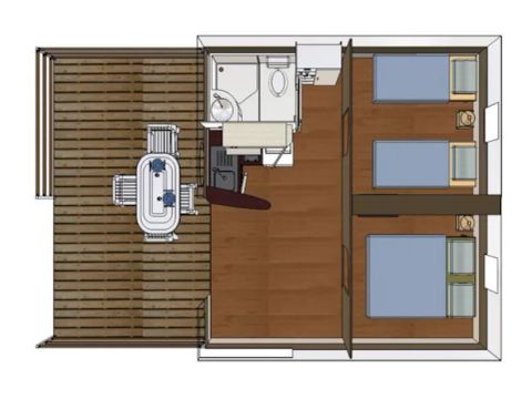 Glampingtent 5 personen - Grand Lodge 3 Kamers 5 Personen