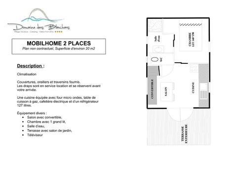 MOBILHOME 2 personas - TERRAZA AIRE ACONDICIONADO TV