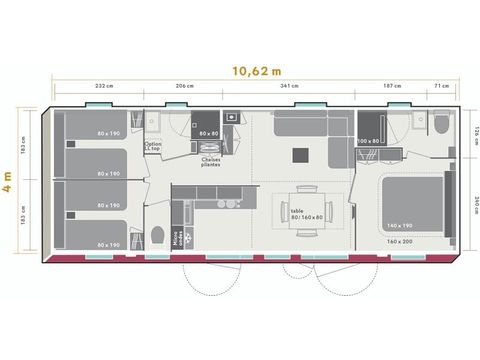 MOBILHOME 6 personnes - CONFORT+ 35M²