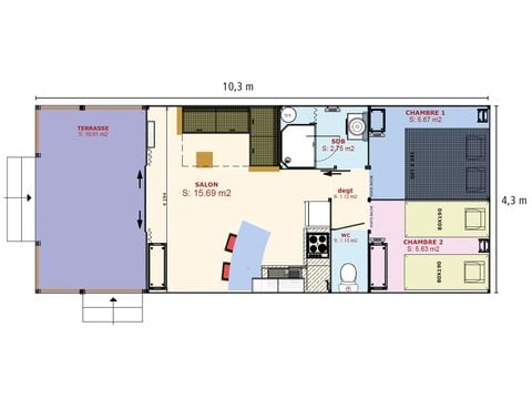 CANVAS AND WOOD TENT 4 people - LODGE PREMIUM SWEET