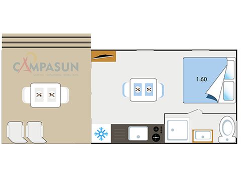 MOBILE HOME 2 people - Key westotel - 20m² - 1 Bedroom