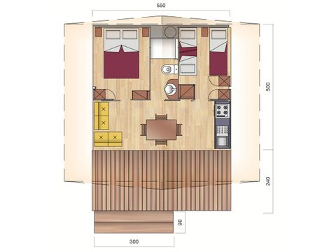 TIENDA DE LONA Y MADERA 5 personas - TREND LODGE