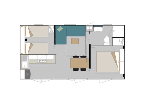 Mobilheim 5 Personen - COTTAGE RIVIERA