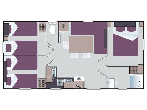 Stacaravan 6 personen - Vrije tijd 6 personen 3 slaapkamers 30m²