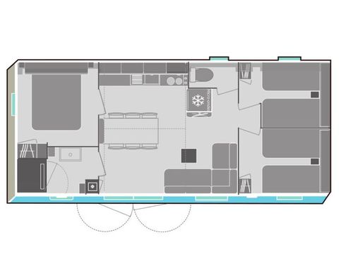 Casa mobile 6 persone - Loisir+ 6 persone 3 camere da letto 32m²