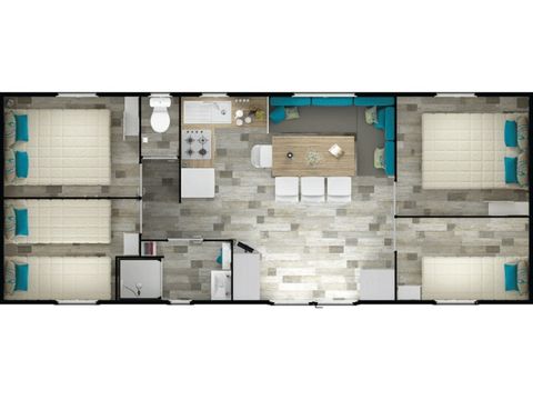 MOBILHOME 8 personas - 4 HABITACIONES CONFORTABLES 1 CUARTO DE DUCHA