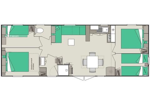 MOBILHOME 8 personas - Confort+ 8 personas 4 habitaciones 37 m².