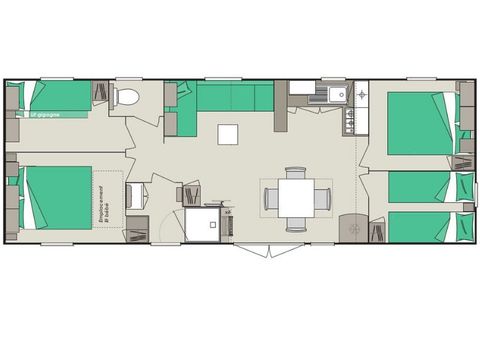 CASA MOBILE 8 persone - Casa mobile Confort+ 8 persone 4 camere da letto 37m² - casa mobile per 8 persone
