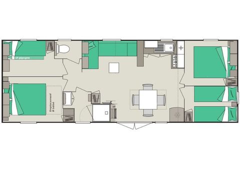 Mobilheim 8 personen - Confort+ - 4 Zimmer - 37m²