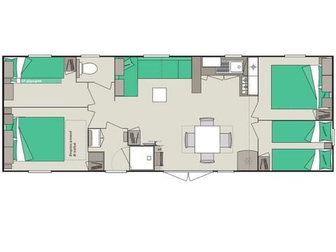 Mobilhome 8 personnes - Confort+ - 4 chambres - 37m²