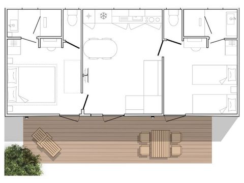 Mobile home 6 persons - Mahana - 2 bedrooms - 2 bathrooms