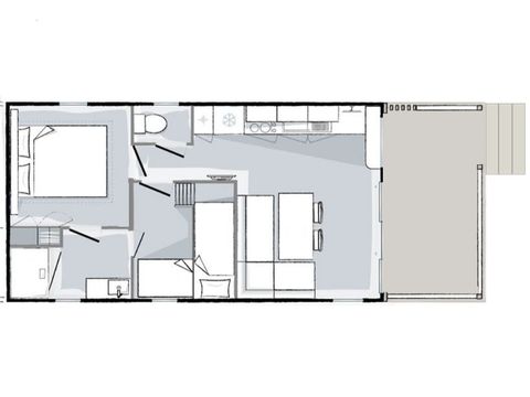 Mobile home 4 persons - Premium - 2 bedrooms - 28m²