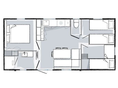 CASA MOBILE 6 persone - Casa mobile Premium 6 persone 3 camere da letto 31m² - casa mobile