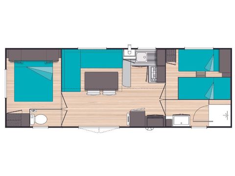 Mobilhome 6 personas - Evasion+ - 6 personas - 2 dormitorios - 23m² - Para