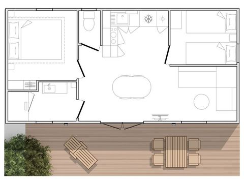 Stacaravan 6 personen - Mahana voor - 2 kamers - 30m² - Franse Rivièra