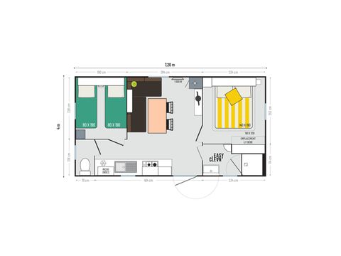 Mobile home 4 persons - PREMIUM - Quartier Réserve