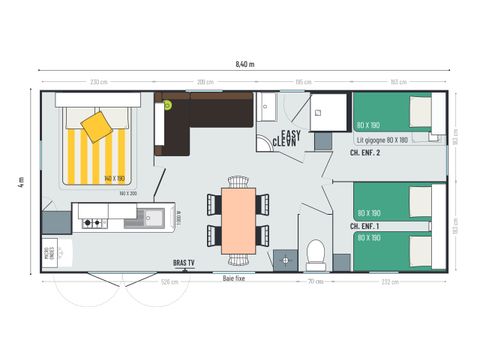 MOBILHOME 6 personas - Riviera 3Ch 6P