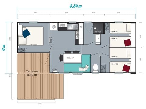 Stacaravan 8 personen - Loggia