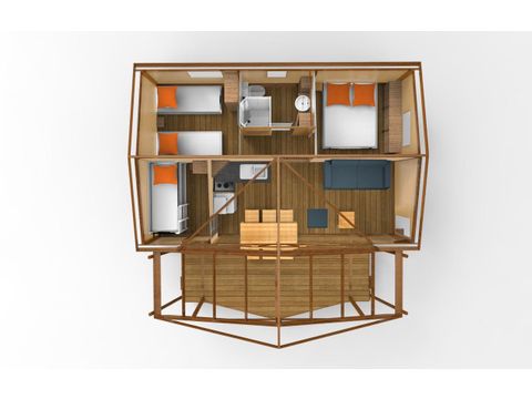Canvas and wooden tent 6 persons - Ecolodge Premium Cotton