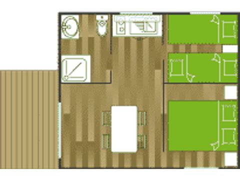 Chalet 5 persons - Mimosa – sleeps 5 – 2 bedrooms