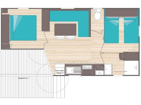 Mobile home 6 persons - Izard – sleeps 6 – 2 bedrooms